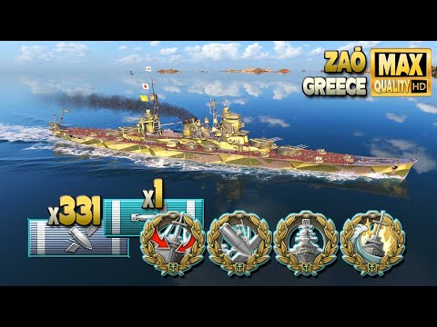 Cruiser Zaō: MVP on map Greece - World of Warships