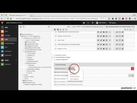 Teil 30: Arbeiten mit der Zwischenablage (TYPO3 7 LTS für Redakteure)