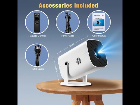 【Built-in APPS & Electric Focusing & 210° Rotation】Mini Projector With Wifi And Bluetooth, 1080P Portable Projector, Movie Projector for Bedroom, Supports Smartphones/TV Stick/iPad/PS5/Laptop/HDMI/USB video review thumbnail