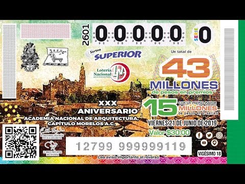 Sorteo Superior No.260| 30º Aniversario Academia Nacional de Arquitectura, Capítulo Morelos
