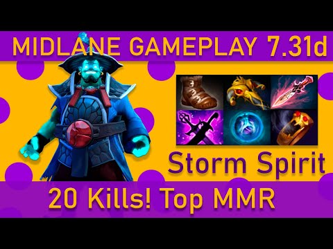 ⚡️ Storm Spirit 20 Kills Mid Gameplay - Dota 2 High MMR (avg 9188)