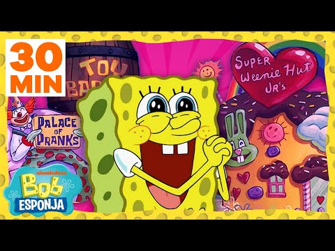 ¡Treinta minutos de los mejores negocios de Fondo de Bikini! | Bob Esponja en Español