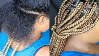 How To - Tuck &amp; Grip Box Braids Like A Pro // Hide Your Natural Hair Color