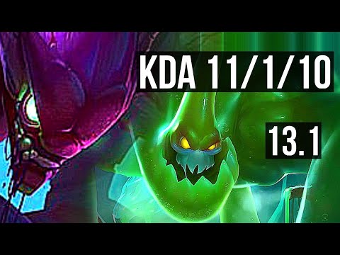 KHA'ZIX vs ZAC (JNG) | 11/1/10, 3.8M mastery, Legendary, 700+ games | KR Diamond | 13.1