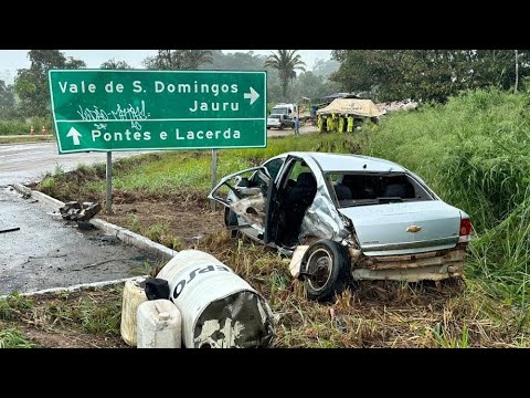 Grave acidente na BR-174 na entrada de Vale de São Domingos deixa cinco pessoas feridas