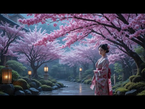 Rainy Sakura Garden 🌸✨ | Deep Relaxation with Japanese Zen Ambience