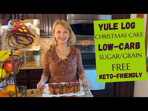 Keto Christmas Yule Log Cake Bûche de Noël Everyone Loves. No Sugar/Grains Gluten-Free