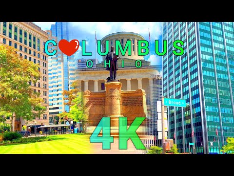 Columbus State House Walk, Ohio USA 4K - UHD