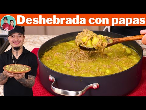 Definitivamente tienes que Probar esta Carne Deshebrada con Papas en Salsa Verde ¡Increíble!
