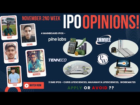 Pine Labs, Tenneco, Physicswallah & other Nov 2nd week IPOs - Apply/Avoid? Primary Market Chatter