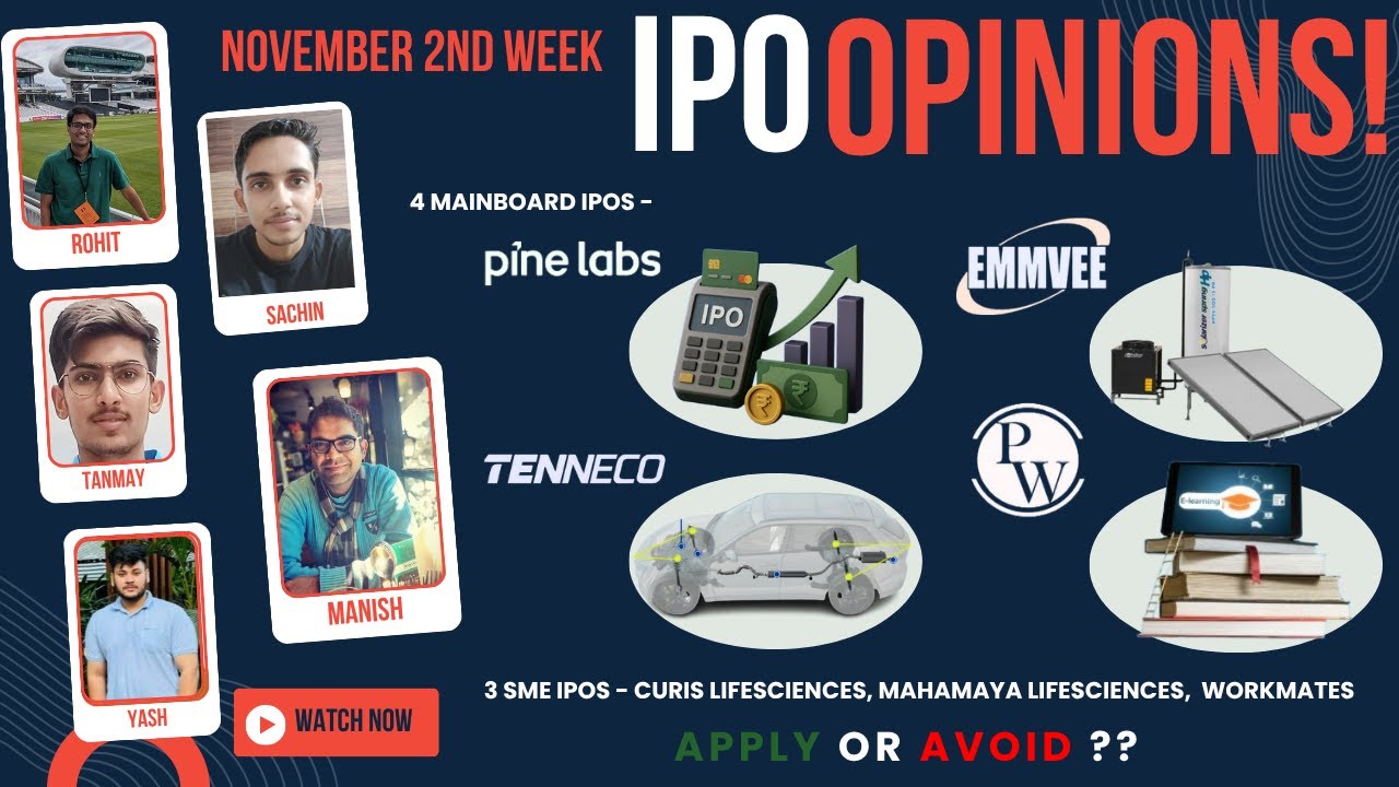 Pine Labs, Tenneco, Physicswallah & other Nov 2nd week IPOs - Apply/Avoid? Primary Market Chatter