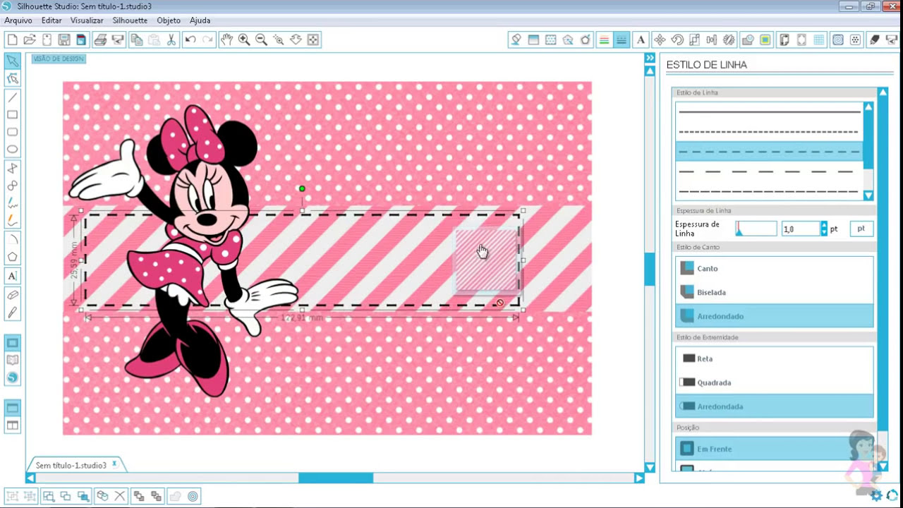 Silhouette Studio Iniciantes Convite Minnie Rosa | Como fazer Preenchimento no Studio