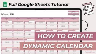 How To Create A Dynamic Calendar WITH To-Do Lists - FULL Google Sheets Tutorial