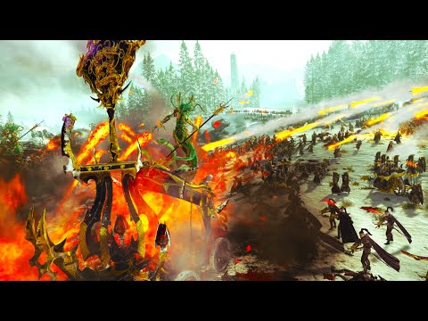 Total War WARHAMMER 2 - THE EMPIRE VS DARK ELVES  |THE LAST STAND | FIRE SUPPORT |4K