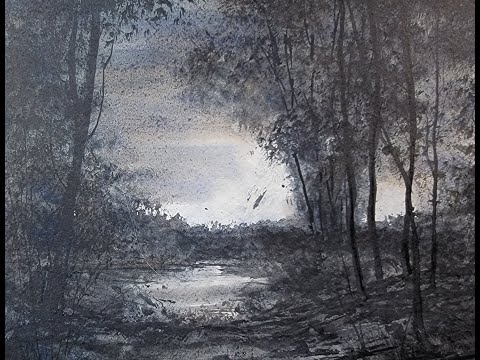 475) Tonalism Landscape Watercolor Painting Tutorial: That Back-Lit Tonalist Approach Made Simple