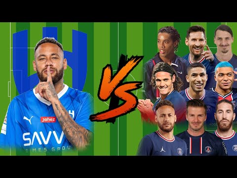 Al Hilal Neymar 🆚 PSG Legends💪(Neymar-Mbappe-Messi-Zlatan)