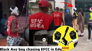 Burna boy and Team Bounced &amp; Black Axe Cultists Attack and Chase Away EFCC in Edo Benin
