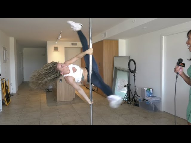 Video: Vanessa Demopoulos shows off incredible pole dancing skills