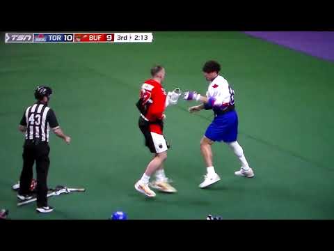 NLL Lacrosse fight - Elijah Gash(Toronto Rock) vs. Zack Belter(Buffalo Bandits)