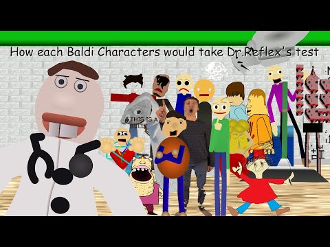 How each Baldi Characters would take Dr Reflex's test (Baldi Basic) (reanimated)