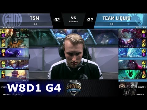 TSM vs Team Liquid | Week 8 Day 1 of S8 NA LCS Spring 2018 | TSM vs TL W8D1 G4