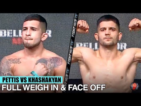 SERGIO PETTIS VS ALFRED KHASHAKYAN - FULL WEIGH IN & FACE OFF VIDEO | BELLATOR 238