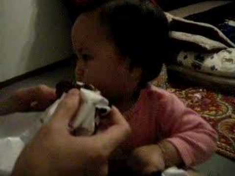 Audrina's first ice cream.