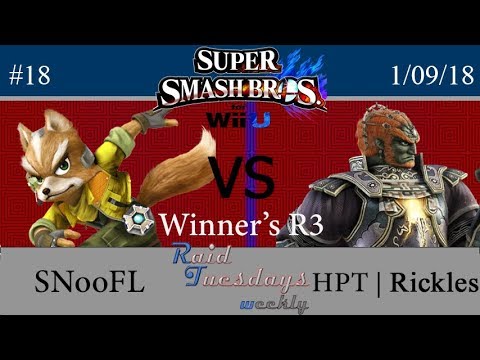 RAID Tuesdays #18 - SSB4 - SNooFL (Fox) vs HPT | Rickles (Ganon) - Winner's Quarters