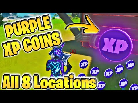 All Purple XP Coins All 8 Locations Guide  Week 3 [ Fortnite ]
