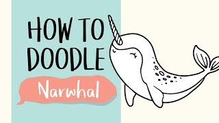 How to Draw a Cute Narwhal (Easy Step by Step Drawing and Coloring Tutorial For Kids)