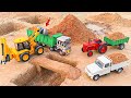 JCB 5CX Making A Bridge JCB Loading Mud In Truck Tractor To Build Bridge JCB Cartoon ZR Toys