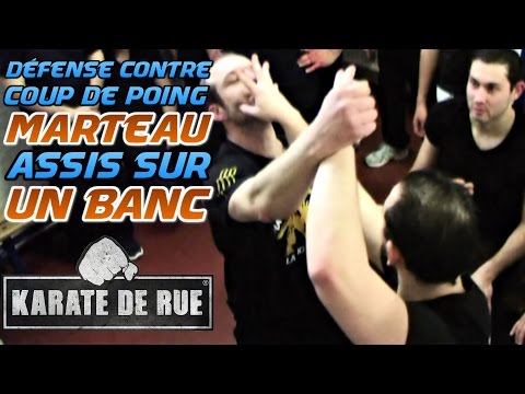 Comment bloquer un COUP DE POING MARTEAU en étant ASSIS sur un BANC (Self défense)