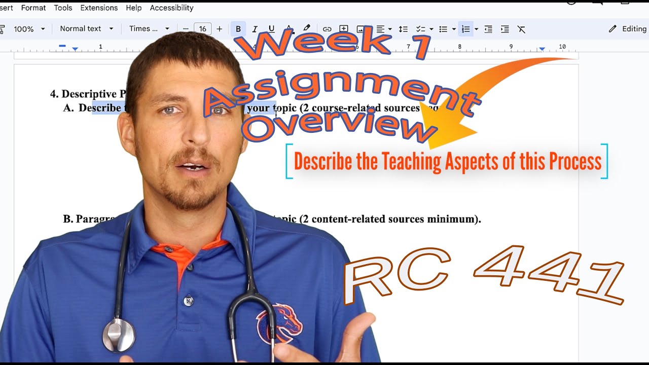 RC441 Teaching Techniques: Week 1 Assignment Overview