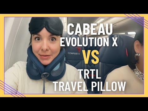 Cabeau Neck Pillow for Airplane Travel – Evolution Classic – Memory Foam U Shaped Design – Supportive for Sleeping with Adjustable Support Clasp (Midnight Black) video review thumbnail