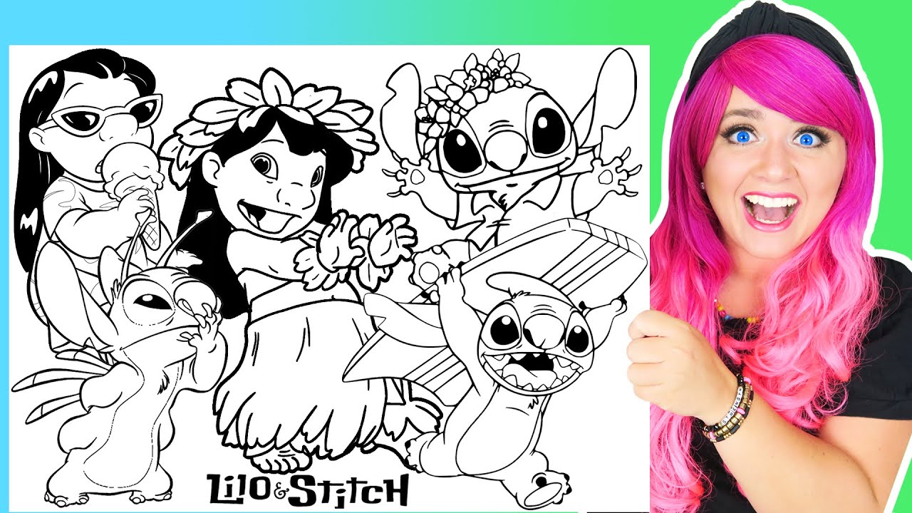 Coloring Lilo & Stitch Disney Coloring Pages | Disney Lilo & Stitch Movie Coloring Videos