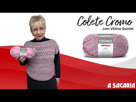 COLETE EM TRICO COM LÃ CROMO - VITÓRIA QUINTAL