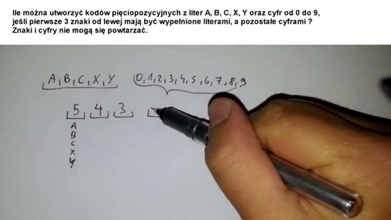 [ KOMBINATORYKA ] Ile można utworzyć kodów z liter .. i cyfr