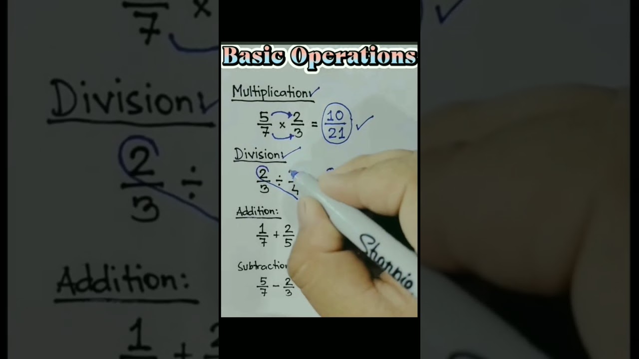 computing fractions using basic operations #fractions #maths #mathematics