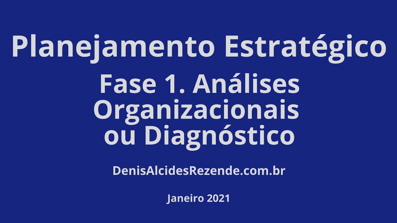 Planejamento Estratégico - Análises ou Diagnóstico da Organização (fase 1)