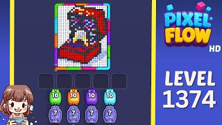 Pixel Flow Level 1374 Solution Walkthrough