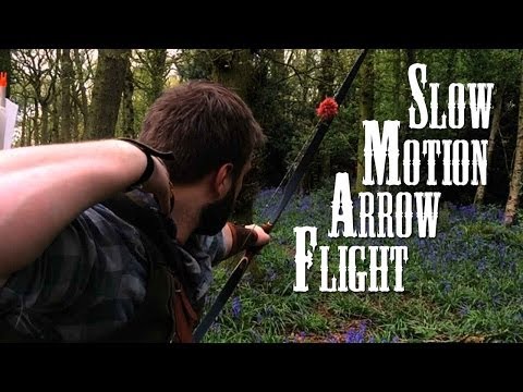 Slow motion Arrow Flight, Kill zone shot 40 yards*