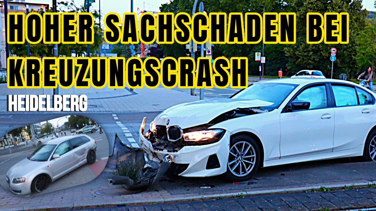 Kreuzungscrash in Heidelberg: Eine Person verletzt – rund 60.000 Euro Sachschaden