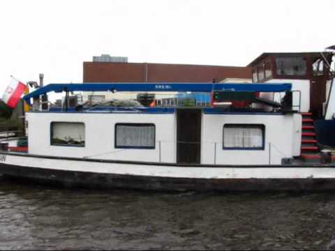 Vorbeifahrt Binnenschiff Bondar zu Berg auf der Hunte Eisenbahnbrücke Oldenburg