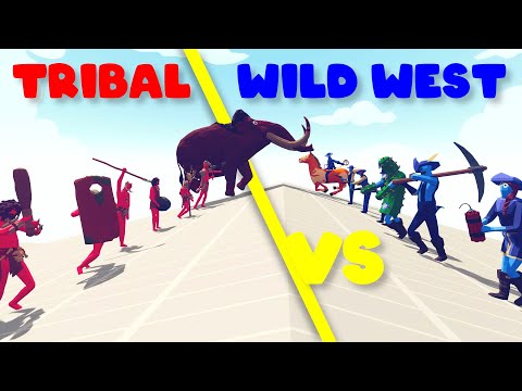TRIBAL TEAM vs WILD WEST TEAM | TABS - Totally Accurate Battle Simulator