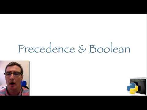 Python Lesson 5 Precedence Boolean