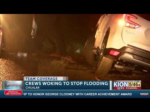 Late night effort to prevent flood damage in Chualar