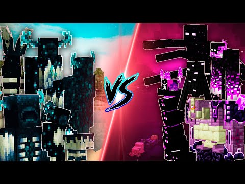 Sculk Bosses vs Ender Bosses | Minecraft Every Ender And Wardens Mobs Fight (1.19.3 JAVA)