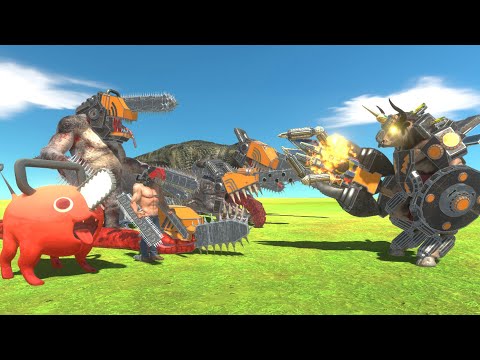 Chainsaw Team VS Minotaur of Evolution - Animal Revolt Battle Simulator