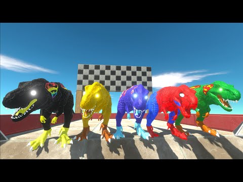 Superheros Hunting Found Jurassic World Evolution 5 T-REX Marvel vs DC - Dinosaurs Champions Race