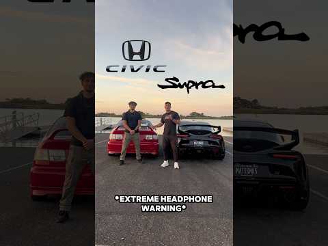 The LOUDEST Honda Civic EVER VS. Toyota Supra! REV BATTLE 🔥 #toyotasupra #toyota #supra #cars #bmw